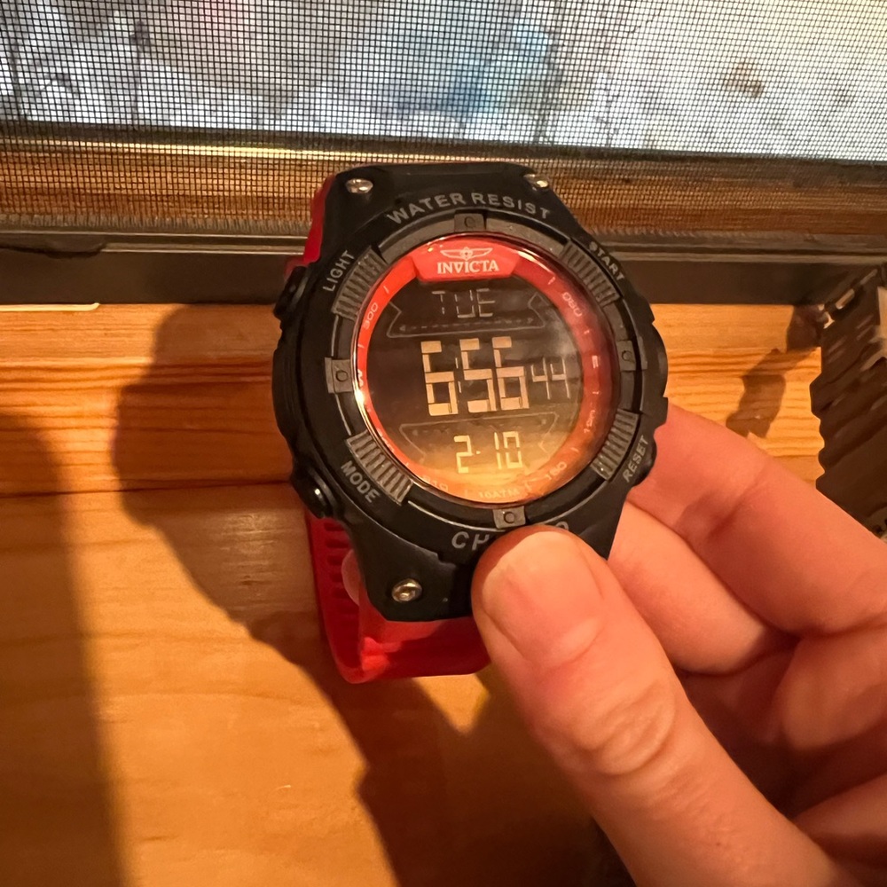 Invicta Red Digital Watch Mens